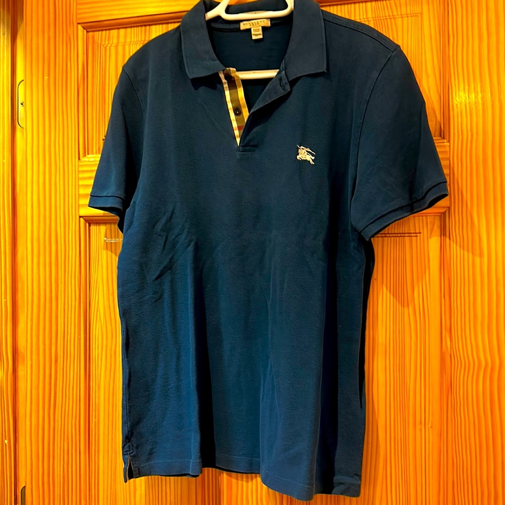 Burberry men’s short sleeve polo blue XL